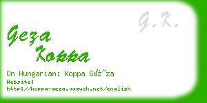 geza koppa business card